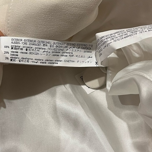 NWT Zara Double Breasted Cream White Tuxedo Style Blazer Jacket Large Lined - Picture 7 of 10